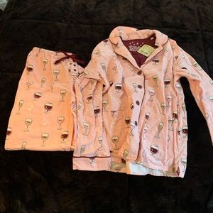 👑fun wine glass pajama set!